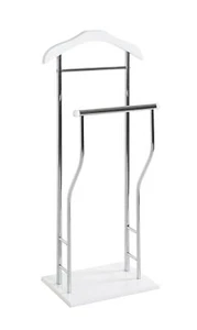 Servo Uomo Cromo Bianco MDF Metallo - Misure L 45 cm x H 110 cm x P 30 cm Style... - Foto 1 di 4