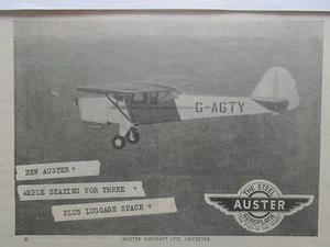 4/1946 PUB AUSTER STEEL AEROPLANE 3 SEATER G-AGTY AVION AIRCRAFT ORIGINAL AD - Picture 1 of 1