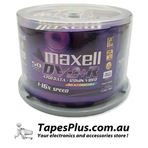 50 x Hitachi Maxell DVD+R 16X 4.7GB Inkjet Printable DVD +R Blank Discs - Picture 1 of 1