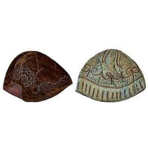 VTG Handmade Beaded Velvet Hats Embroidered Soutache Cloche Flapper Gatsby 1920s - Picture 1 of 11