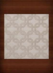 Ivory Rectangles Loops Rounded Squares Transitional Area Rug Geometric DV7 - Picture 1 of 12