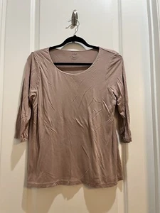 PureJill Pink Supersoft 3/4 Sleeve Elliptical Tee Medium Achsel zu Achsel 21" - Bild 1 von 5