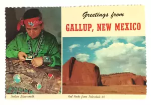 Greetings from Gallup New Mexico Silversmith NM Curt Teich Postcard 1972 4x6 - Picture 1 of 2