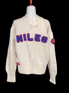 VTG 60’s Letterman Standard Pennant Wool Sweater Football Niles Helmick Mens M/L - Picture 1 of 10