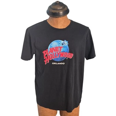 Camisa negra Planet Hollywood Orlando talla grande de algodón para hombre Foto 1 de 4