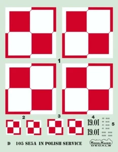 ModelMaker 1/72 D72105 SE-5a im polnischen Dienst Flugzeug Aufkleber - Bild 1 von 2