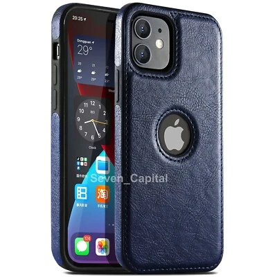 Funda de cuero a prueba de golpes para iPhone 16e 15 14 Plus 13 12 11 Pro X XR Max 7 8 SE 2 Foto 1 de 4