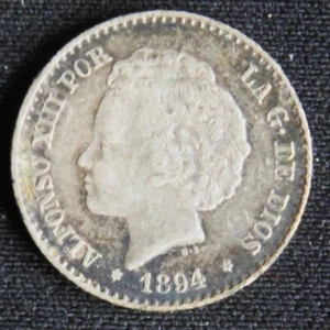 1894 Spanien 50 Cent TOLLE DETAILS, HOCHWERTIG! (N2) - Bild 1 von 2