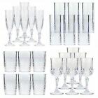 6 x VINTAGE CLEAR CRYSTAL EFFECT PLASTIC GLASSES DRINKING PICNIC GARDEN ACRYLIC