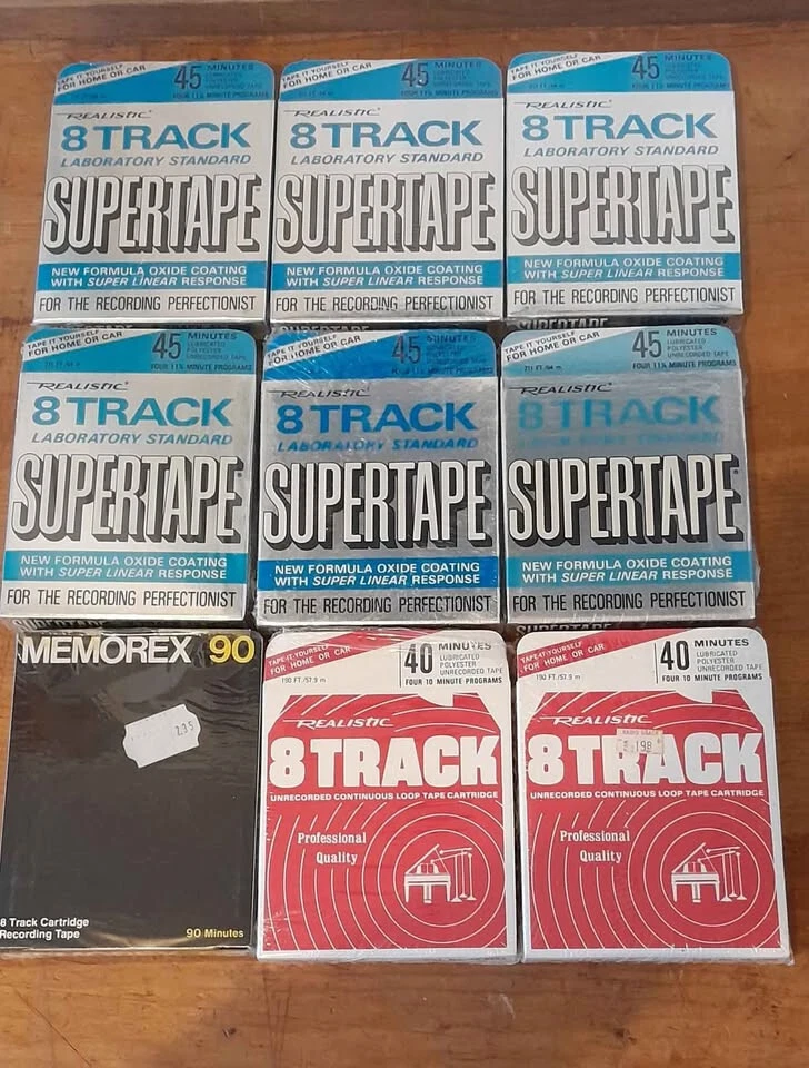 7 sealed Realistic vintage 8 track blank tapes cassettes - Image 1 of 1