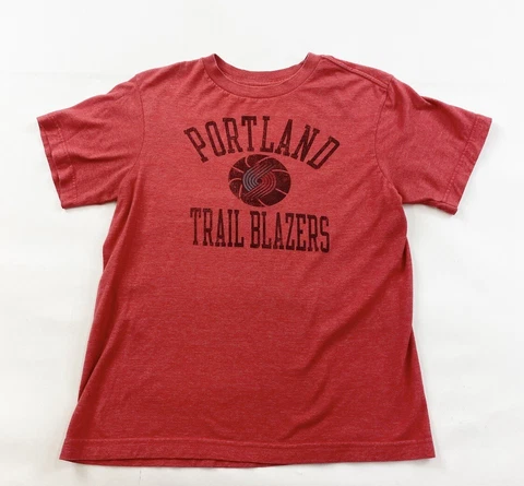 Portland Trail Blazers T Shirt Youth Large 10/12 Heather Red Cover
