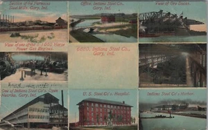 c1910 Indiana Steel Co Gary Indiana multiview mill hearth hospital postcard C899 - Picture 1 of 2