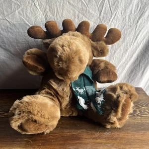 Peluche vintage Bullock's Northern Exposure at Macy's 16" alce con sciarpa 1990 - Foto 1 di 6