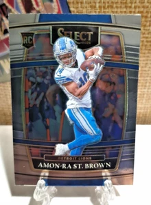 2021 PANINI SELECT FOOTBALL AMON-RA ST. BROWN FOIL ROOKIE CARD RC LIONS - Picture 1 of 2