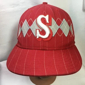 New Era Rojo Argyle Seattle Mariners Colección Cooperstown 59FIFTY Equipado 7 1/2 - Imagen 1 de 9