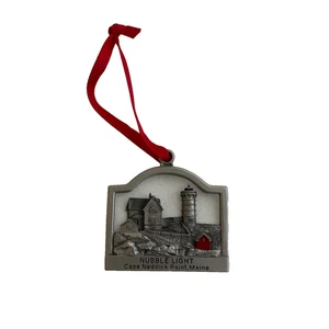 Nubble Light House Maine Christmas Ornament Holiday Metal - Picture 1 of 5