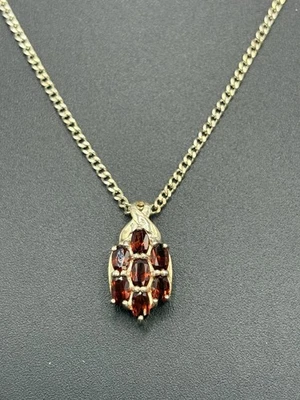 Colar pingente aglomerado gameta prata esterlina 18" 925 W23 - Imagem 1 de 4