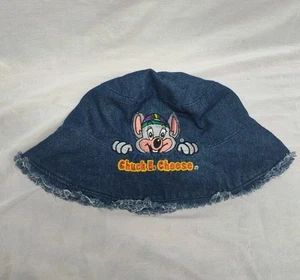 Chuck E Cheese Blue Denim Bucket Hat Child Mouse Ears Souvenir Vintage Y2k - Picture 1 of 5