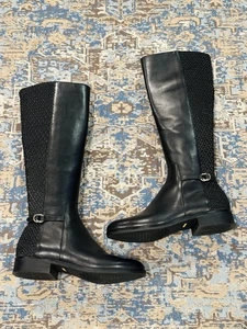 🌻 Cole Haan schwarze Isabell Stretch hohe Stiefel Damen 8,5 B Reitsport Reiten - Bild 1 von 12
