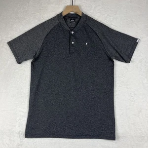 Camisa Polo Primo Para Hombre Talla Mediana Negra Cuello Hoja Moteado Golf Rendimiento - Imagen 1 de 8