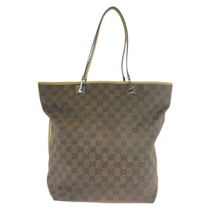 GUCCI 31243 Tote Bag Shoulder Bag Brown Multicolor GG canvas/leather GG - Picture 1 of 10