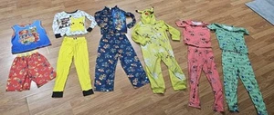 Lot Of 11 Boys Pjs Pajamas Suit Size 8/10 Pokemon Mario Spiderman Minecraft - Picture 1 of 11