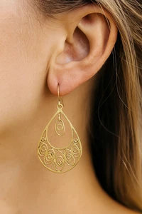 Fashion Earrings Drop Earrings Gold Tone - Picture 1 of 2
