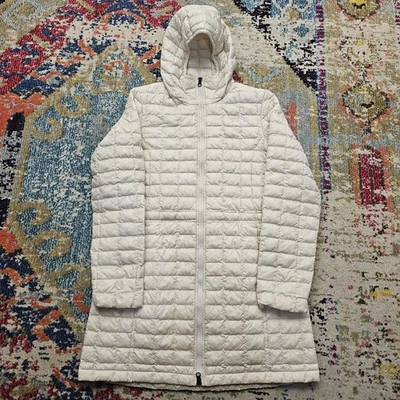 The North Face ThermoBall Eco 连帽派克大衣女式中号 Creme Gardenia TNF — 第 1/4 张图片