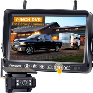 RV Backup Camera with Solar Magnetic: Long Distance No Signal Delay, 7 Inch T... - Bild 1 von 9