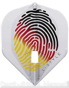3 Dart Flights L-STYLE "GABRIEL CLEMENS", Kami, Fingerprint, clear - Picture 1 of 1