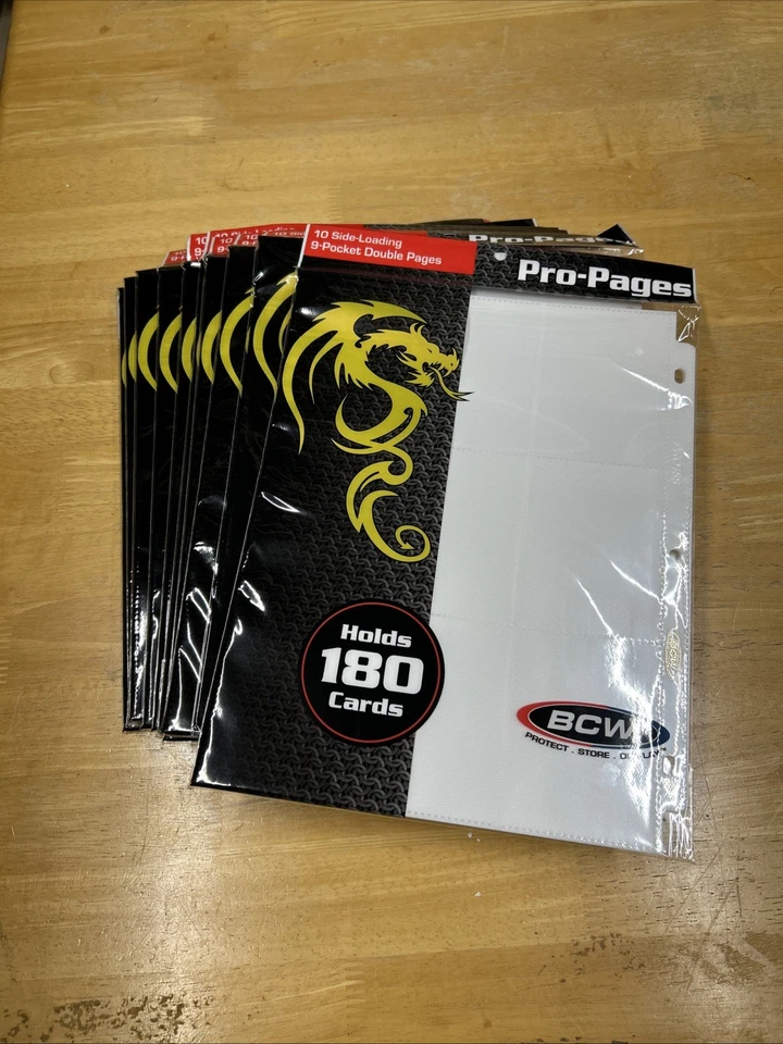 Lote de 10 - Nuevo en caja 18 páginas profesionales BCW de bolsillo carga lateral blanca - Total 100 páginas Foto 1 de 4