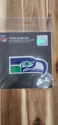 Seattle Seahawks NFL Team Promark emblema aluminio color respaldo adhesivo completo Foto 1 de 3