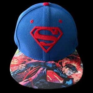 Superman Hat Cap DC Comics 3D Embroidered Snap Back All Over Printed Flat Brim - Picture 1 of 7