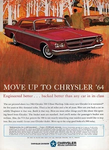1964 Chrysler 300 K "Engineered Better" Original Color Ad - Picture 1 of 1