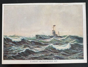 Mint Germany Picture Postcard U Boat Submarine in heavy Seas - Picture 1 of 2