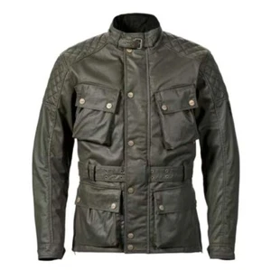 Triumph Motorcycles Beck Wax Motorcycle Jacket Khaki Green MTHS20112 - Bild 1 von 5