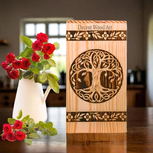 Wooden Cremation Urn For Human Ashes, Large Funeral urn For ashes ,Burial Urn - Picture 1 of 9