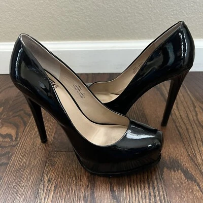 Pour La Victoire Black Irina Patent Leather Platform Pumps Heels Wm Size 7 $250 - Image 1 of 4