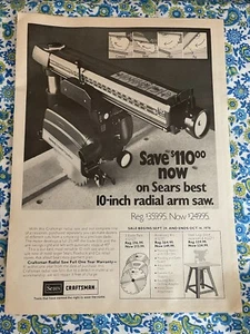 Vintage 1976 Sears Radial Arm Saw Print Ad - Picture 1 of 7