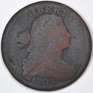 1803 Draped Bust Early One Cent US Coin / 1C / Circulated - Picture 1 of 2