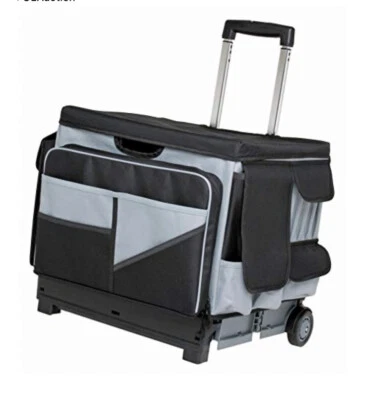 Universal Rolling Cart with Canvas Organizer Bag, Mobile Storage, Black - Image 1 of 4
