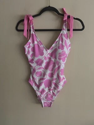 Traje de baño Kate Spade New York estampado floral pajarita surf rosa talla pequeña Foto 1 de 4