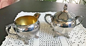 F B Rogers Silver Co Silver Plated Creamer and Sugar Bowl Trade Mark 1883 - Picture 1 of 4