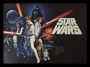 DAVE PROWSE DARTH VADER SIGNED FRAMED STAR WARS NEW HOPE FULL SIZE MOVIE POSTER - Picture 1 of 2