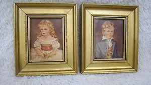 Vintage Marian and Robert Children Framed Prints, Decorative Wall Hangings - Picture 1 of 8