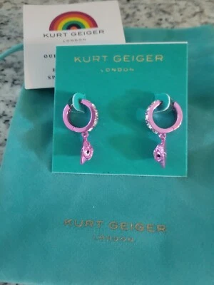 Pendientes Kurt Geiger Huggie Aro Águila Rosa Nuevo con Etiquetas $78 ¡Bolsa antipolvo! Foto 1 de 4