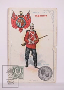 Trading Card Flag, Soldier, Coin, Stamp. Serie A, 5. England - Spanish Chocolate - Imagen 1 de 2
