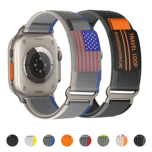 Nylon Travel Trail Loop Watch Band For Apple Watch Ultra 2 10/9/8/7/6 38mm-49mm - Picture 1 of 25