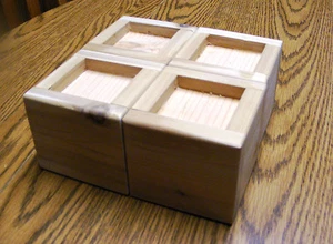 Wood Bed Lifters Set of Four for 3x3 Furniture Legs (2)@3'' Lift & (2)@1'' Lift - Picture 1 of 1