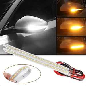 2 piezas Lámpara indicadora de espejo retrovisor LED para automóvil de 18 cm Tira de luz fluida universal - Imagen 1 de 14